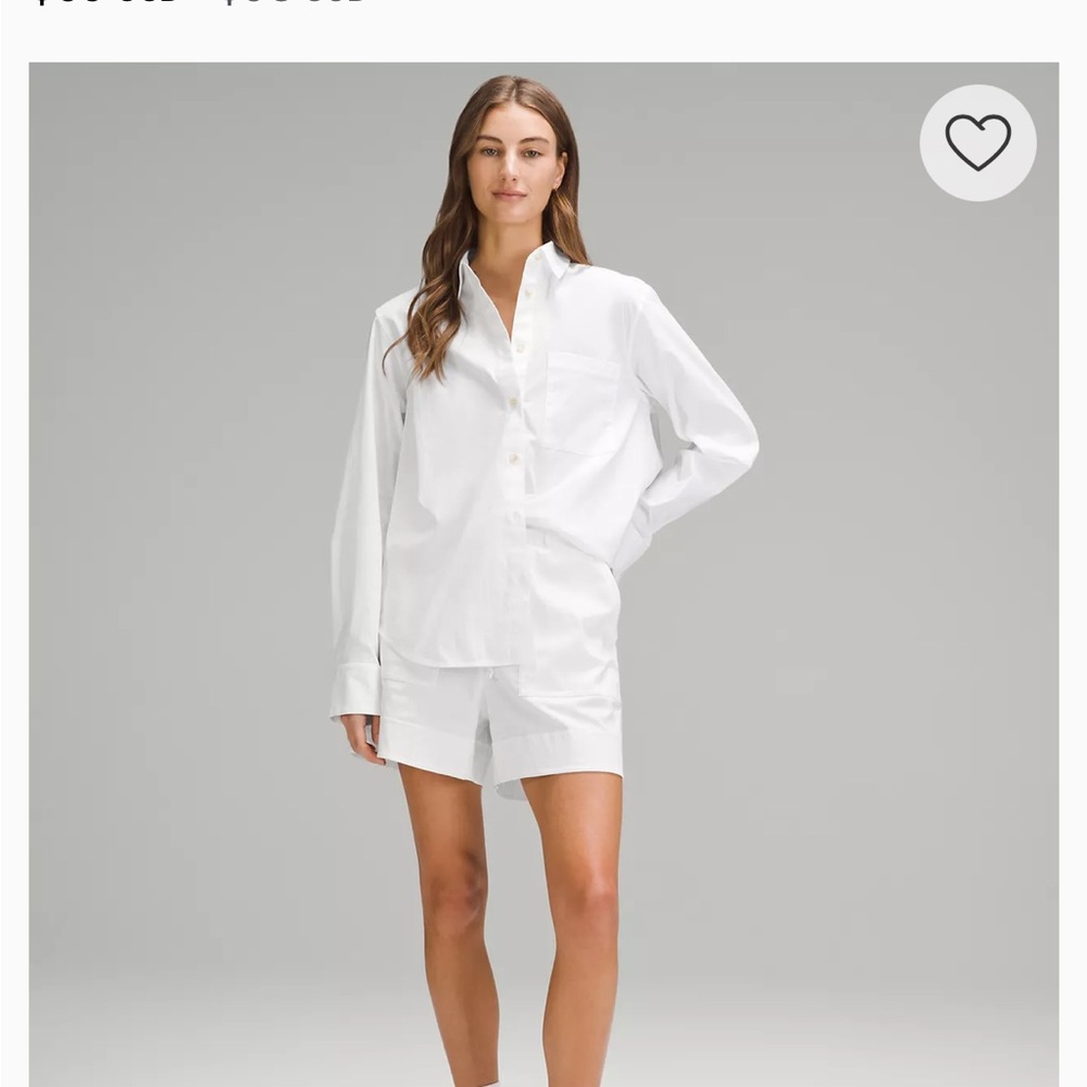 NWT Lululemon cotton-blend poplin button down shirt